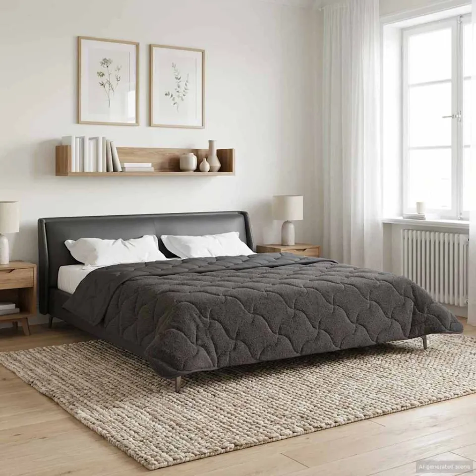 vidaXL Zomer Dekbed 200 x 240 cm Zomer Antraciet Ademend, foto 4