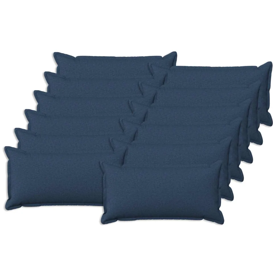 vidaXL Kussensloop 12 st HOUTEN Blauw 40 x 80 cm Faux Linnen, foto 3