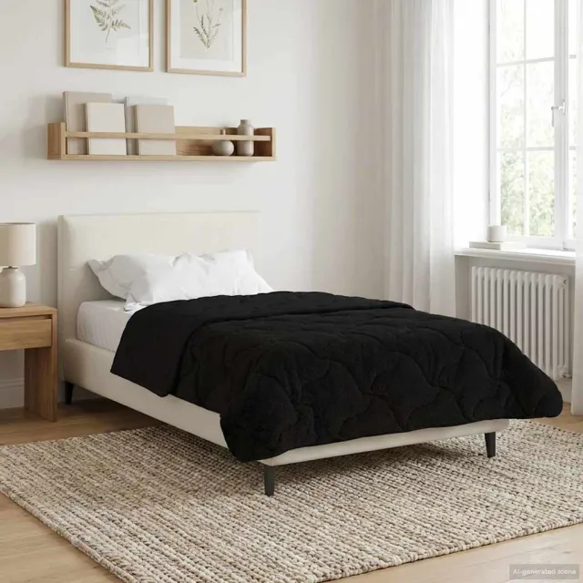 vidaXL Winter Dekbed 135 x 200 cm Winter Zwart Ademend