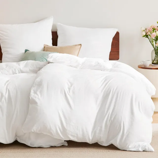 Unyqoos ® Buitengewoon Zacht Beddengoed Set met Ritssluiting en Hoekbanden voor Optimale Pasvorm wit