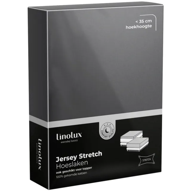 Linolux (topper) Hoeslaken Jersey Dark Grey 140x200