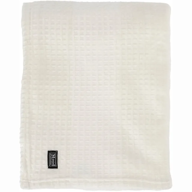 In The Mood Collection Joanne Fleece Plaid - L180 x B130 cm - Polyester - Off White Gebroken wit