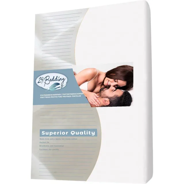 24-Bedding Duopak 2 stuks !! - Matrasbeschermer Molton Stretch - Extra Zwaar 80x220 cm Wit