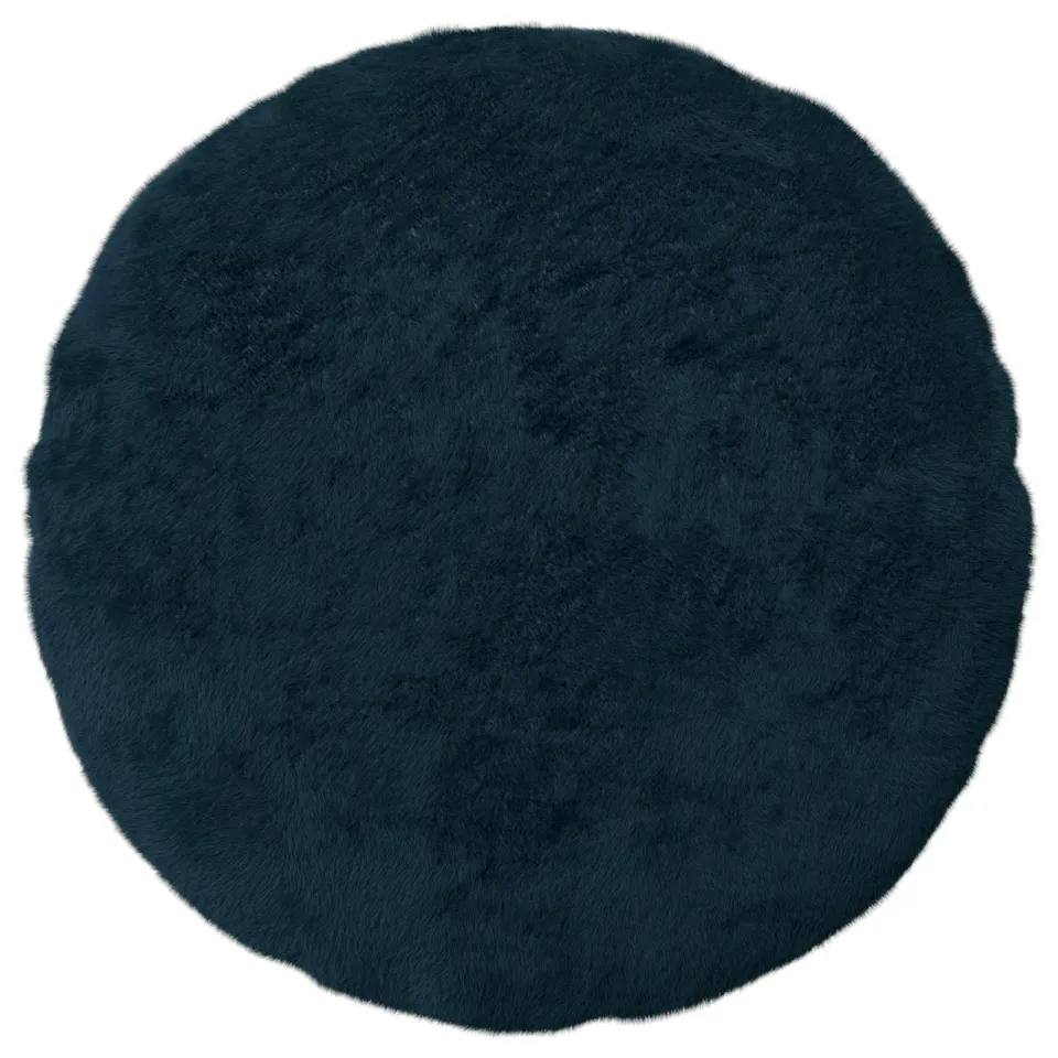 vidaXL Kussensloop 6 st HEERLEN Marineblauw Ø 60 cm Nep Konijnenbont