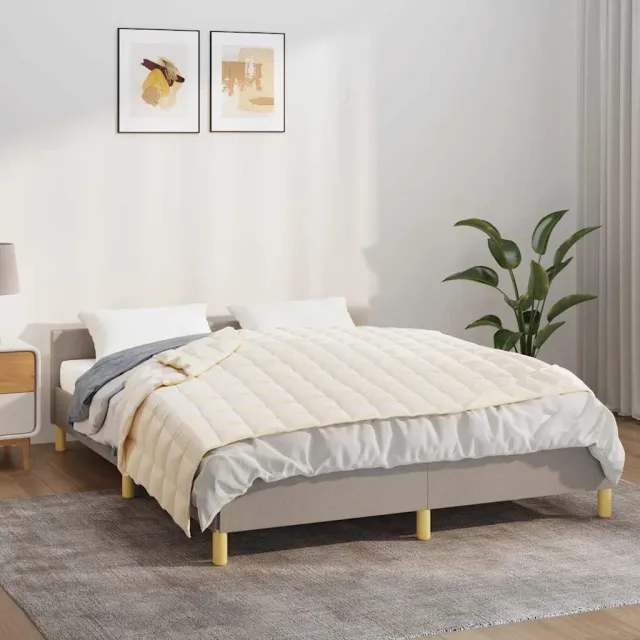 vidaXL Verzwaringsdeken 122x183 cm 5 kg stof lichtcrèmekleurig blauw, foto 2
