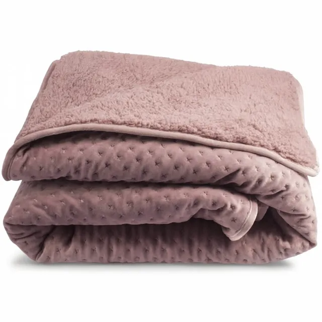 Gusta Fleece Deken - 130x160 cm - Oudroze - Warm Dekentje Voor de Bank