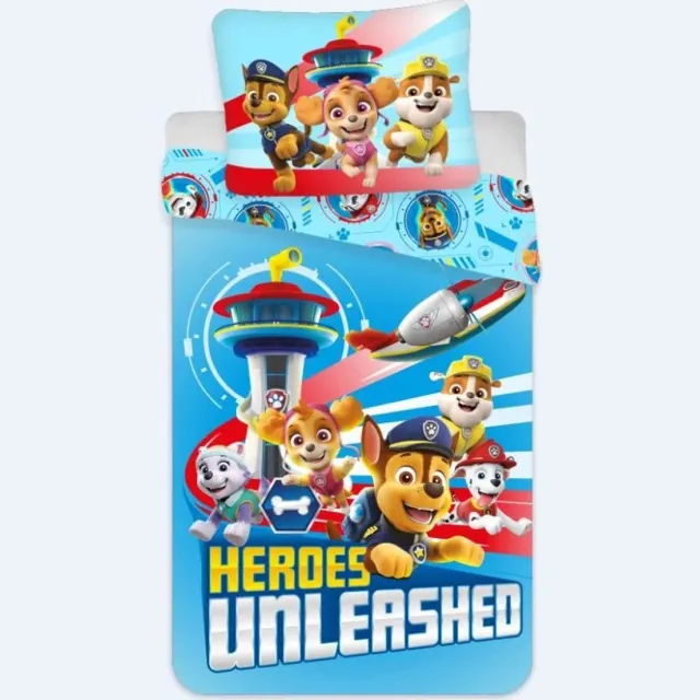 PAW Patrol dekbedovertrek happy blauw 140 x 200 cm - 70 x 90 cm - polyester Multicolor