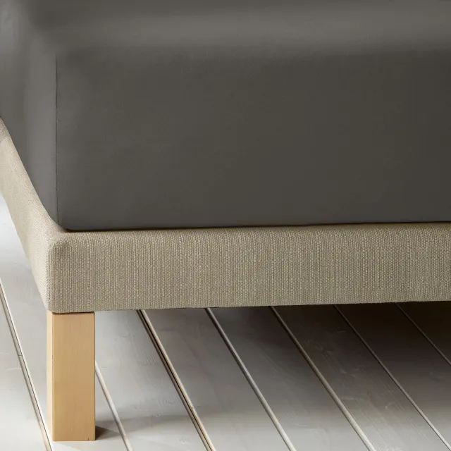 De Witte Lietaer Hoeslaken Laurence Ebony - 160 x 200/220 x h 30 - Katoen Flanel Bruin
