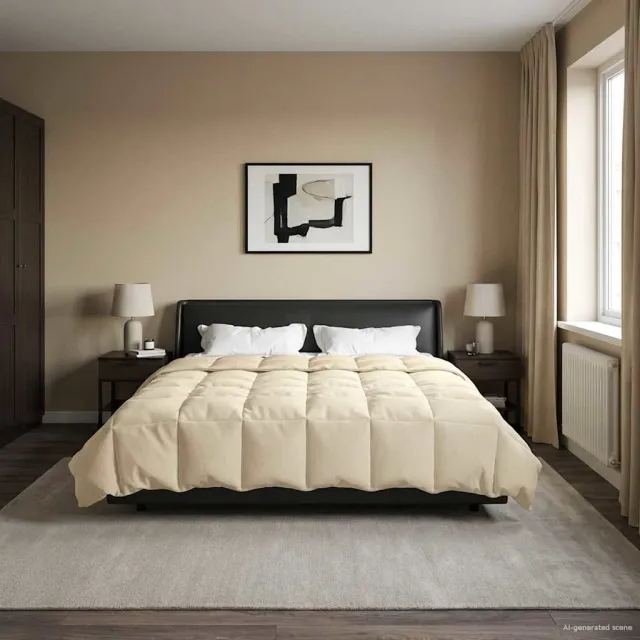 vidaXL Vol jaar dekbed 220 x 260 cm Microfiber (100% polyester) Crème