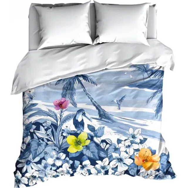 Satin D Or Satin d'Or Lagoon Dekbedovertrek - Lits-jumeaux - 240x200/220 cm - Blauw
