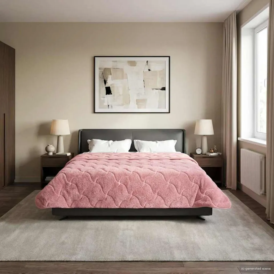 vidaXL Winter Dekbed 200 x 200 cm Winter Roze Ademend, foto 4