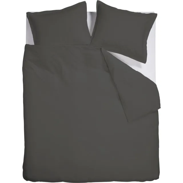 Ambiante Satin Uni dekbedovertrek - Lits-Jumeaux - 240x200/220 cm - Donker Grijs