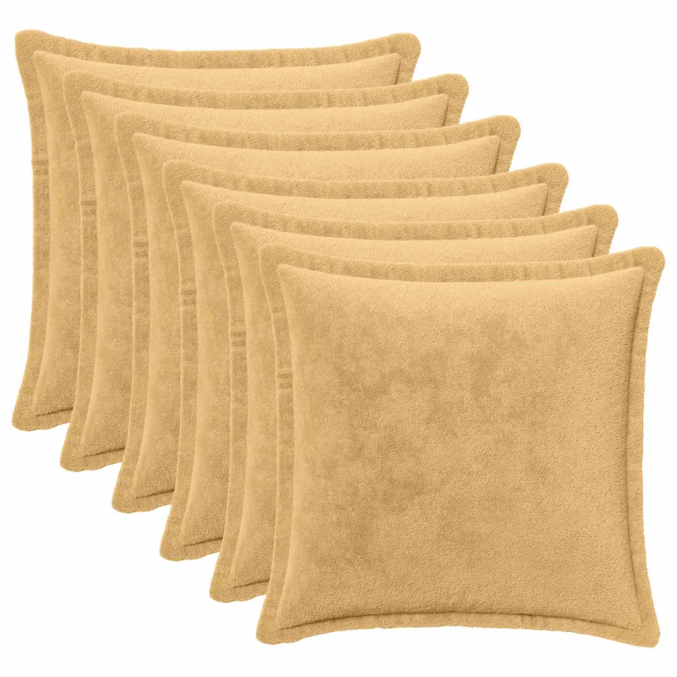 vidaXL Kussensloop 6 st HOUTEN Taupe 40 x 40 cm Flanel, foto 3