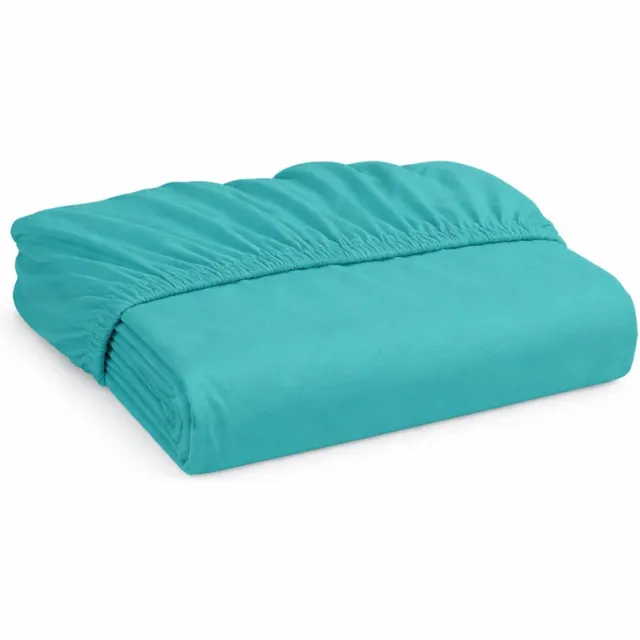 decoware hoeslaken - Jersey - Aqua - 180x220 cm - Geschikt voor matrassen tot 25cm