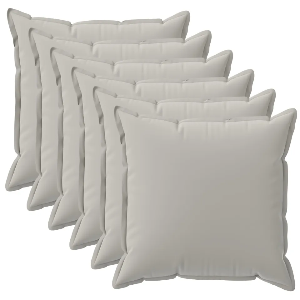 vidaXL Kussensloop 6 st HOUTEN Grijs 45 x 45 cm Polyester, foto 3