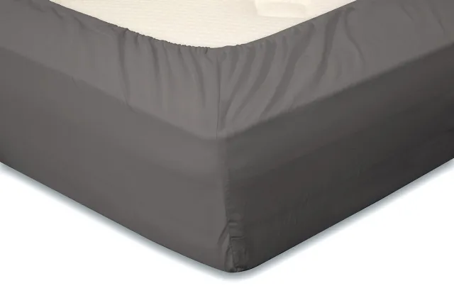 Eleganzzz Hoeslaken Katoen Perkal 35cm Hoekhoogte - Antraciet - hoeslaken 180x200cm - Hoeslakens - Lits Jumeaux