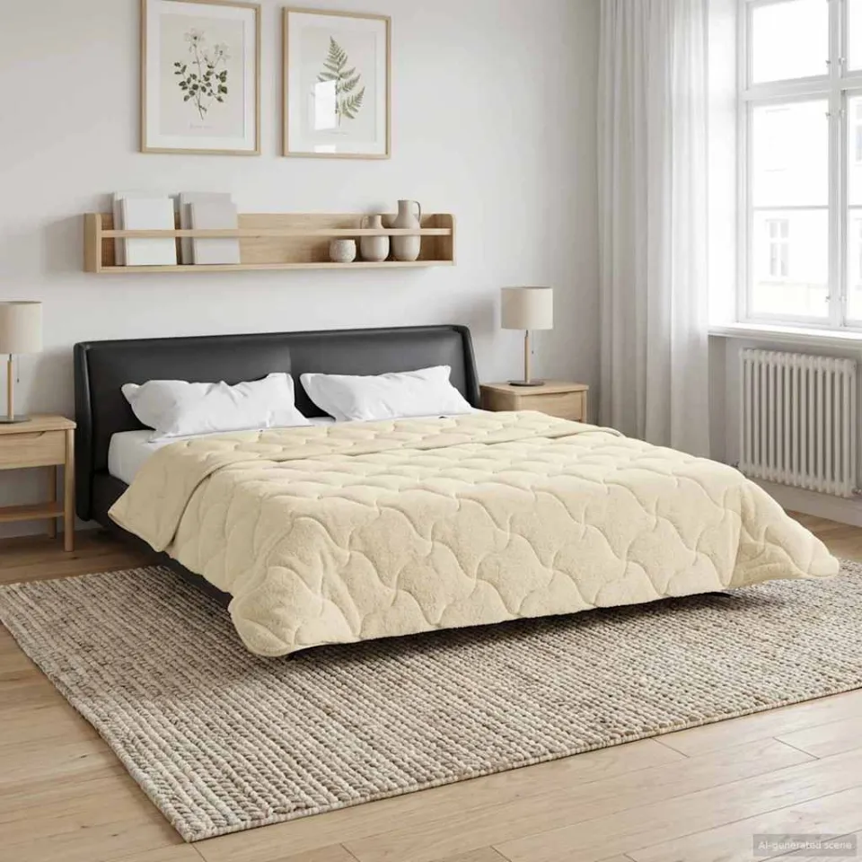 vidaXL Zomer Dekbed 200 x 240 cm Zomer Crèmekleurig Ademend, foto 4