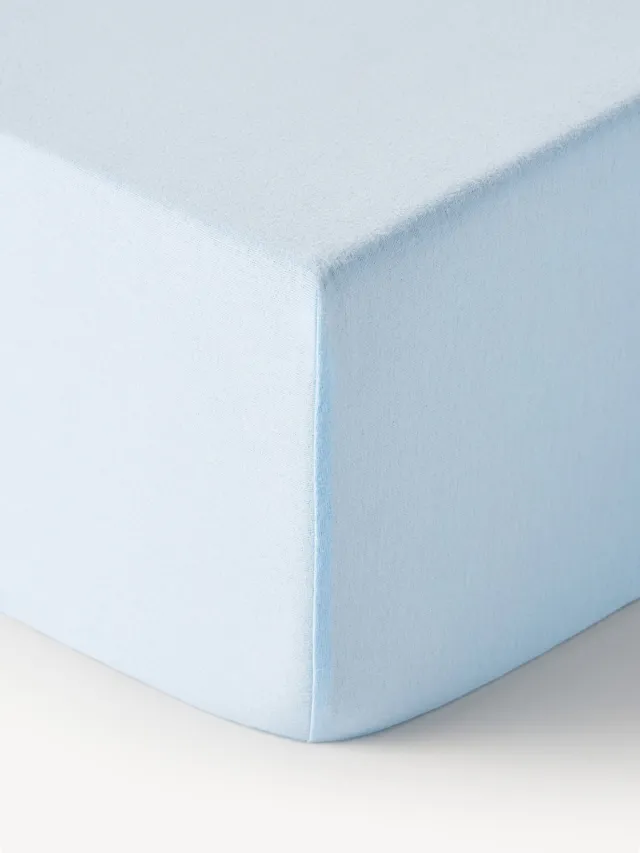 Westwing Collection Boxspring hoeslaken Biba, flanel Lichtblauw