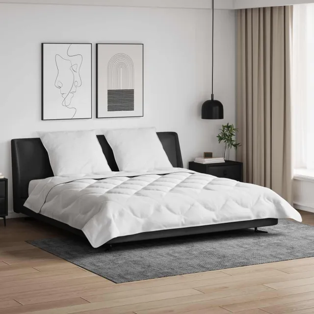 vidaXL Dekbed met kussen 3 st Wit Microfibre