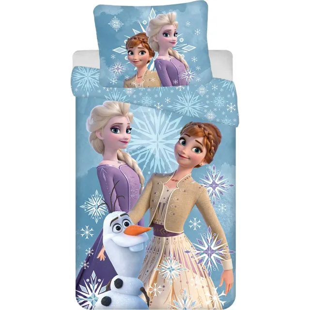 Disney Frozen Dekbedovertrek Sneeuwvlokje - Eenpersoons - 140 x 200 + 70 x 90 cm - Katoen Multicolor