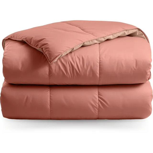 Zelesta Deluxe Duo Salmon & Peach 240x200 - Dekbed zonder overtrek - Eco Cloud vulling - Wasbaar hoesloos dekbed - Bedrukt dekbed - Percal katoen dekbed - All Year Winterdekbed & Zomerdekbed