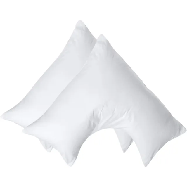 Homescapes Percale Katoen V-Kussensloop Set van 2 - Wit - 100% Egyptisch Katoen - 200TC - 38 x 76 cm