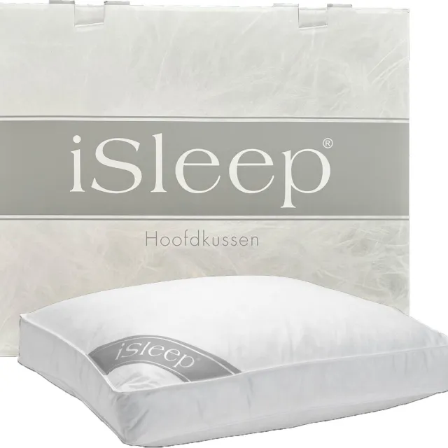 iSleep Donzen Hoofdkussen - 15% Eendendons - Boxkussen - 60x70 cm Wit