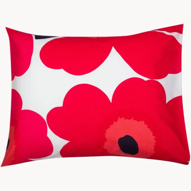 Marimekko Katoenen perkal kussensloop Unikko Rood