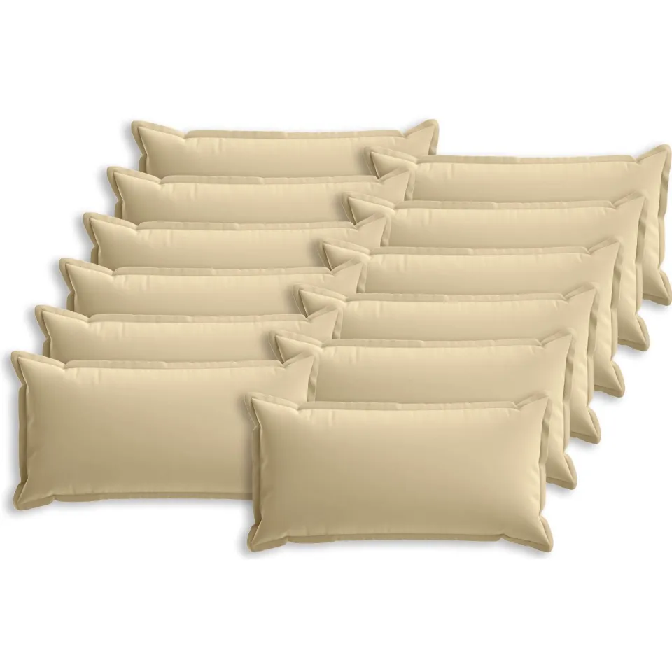 vidaXL Kussensloop 12 st HOUTEN Beige 40 x 80 cm Polyester