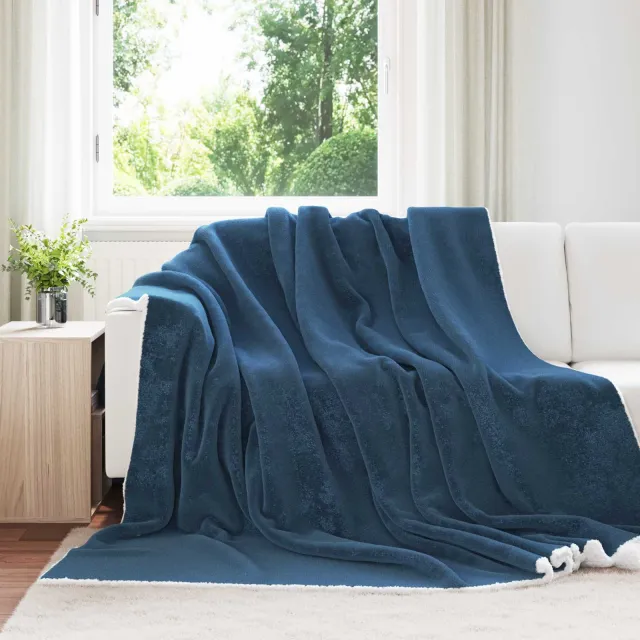 vidaXL plaid Marineblauw 270 x 240 cm 3,17 kg Fleece, foto 2
