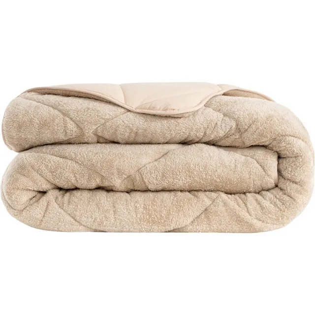 Dekbed zonder overtrek, 4 Seizoenen Dekbed, Teddy, Wasbaar Dekbed, Beige, 220x240 cm, Lits-jumeaux, Teddy Dekbedovertrek, 2 in 1 Dekbed, Hoesloos Dekbed, Ultra Soft Dekbed, Dubbelzijdig, Wasbaar, Zacht & Hypoallergeen, De Linde Home