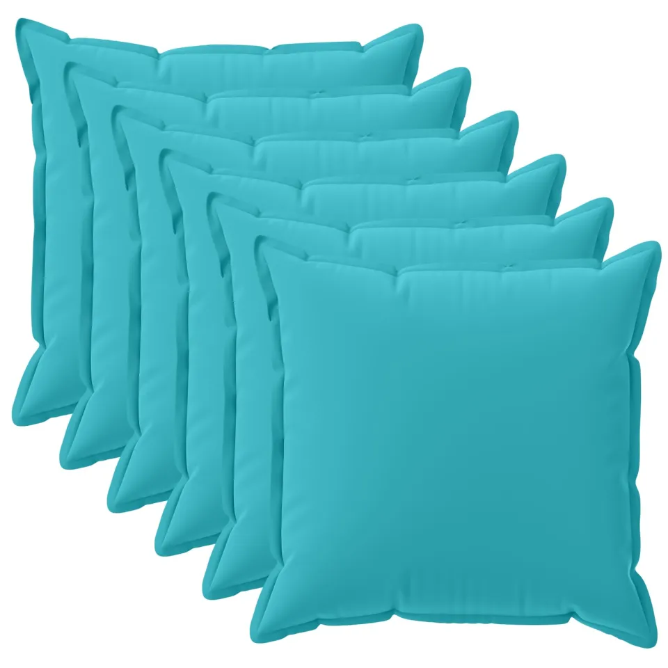 vidaXL Kussensloop 6 st HOUTEN Turquoise 45 x 45 cm Polyester, foto 3
