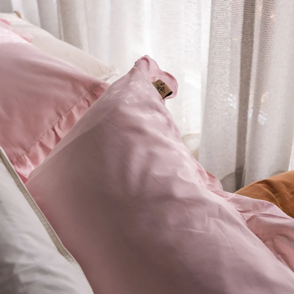 Dindi Home katoenen dekbedovertrek 2-persoons roze met ruffles (200x220 cm), foto 5