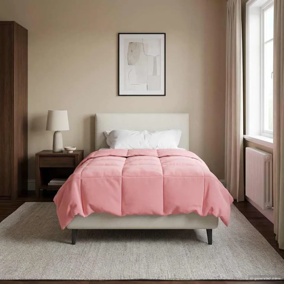 vidaXL Vol jaar dekbed 135 x 220 cm Microfiber (100% polyester) Roze, foto 4