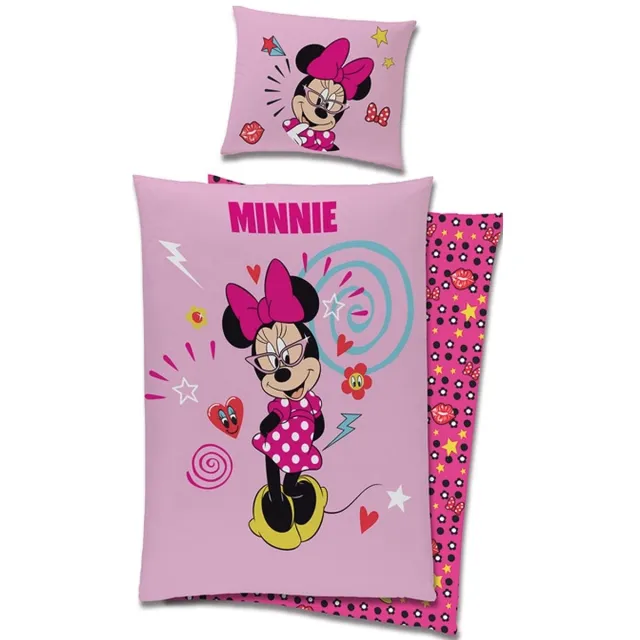Minnie Mouse Dekbedovertrek - Pretty Pink - 140x200 cm + kussenloop 60x70 cm - Roze