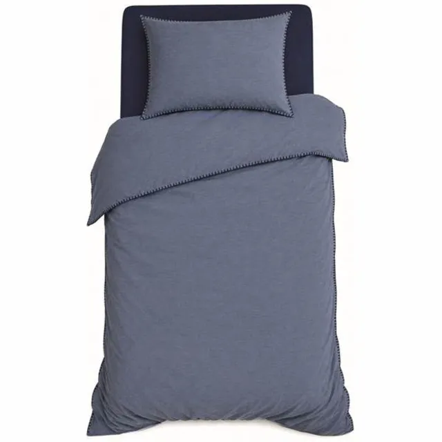 Romanette Visconti Dekbedovertrek - Eenpersoons - 140x200/220 cm - Jeansblue/Blauw