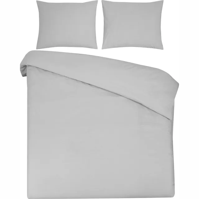 DoubleDry Dekbedovertrek 100% Natuurlijk Katoen - Eenpersoons 140x200/220 cm + 1 Kussensloop - Ademend & Zacht - Lichtgrijs(blauw)