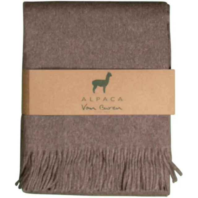 Van Buren Sinds 1861 Van Buren - Alpaca wollen plaid - Chocolade bruin - Deken van alpaca wol - 200x150cm