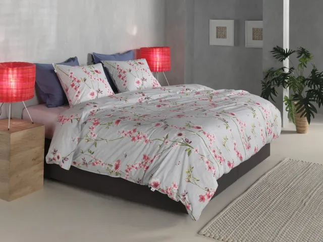 Zohome Dekbedovertrek Rafa - Deken - Dekbed - Blauw - 100% Katoen - Bloemen - 1 sloop 60/70 cm Rafa Blue