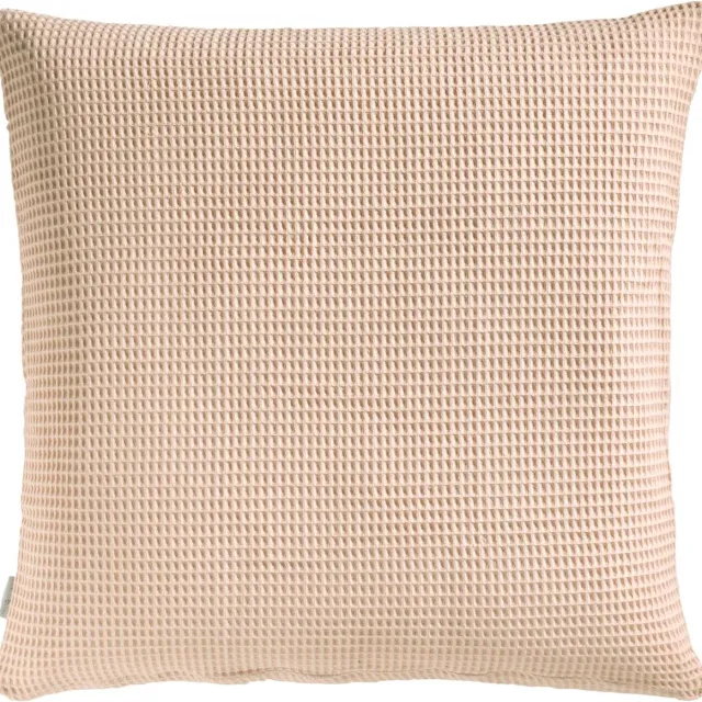 Heckettlane Kussensloop Wafel - Kussenhoes van 50x50 cm - 1 stuk - 100% Katoen - Roze