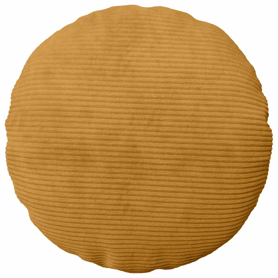 vidaXL Kussensloop 2 st HEERLEN Geel Dia. 60 cm corduroy