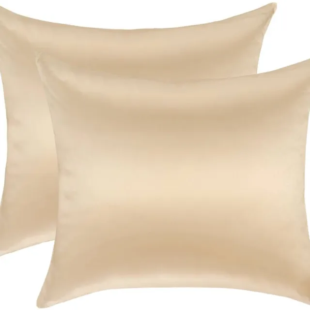 Silk Heaven 2x Zijden Kussensloop 50x70cm Donker Champagne Hotelsluiting 19 Momme - Kussensloop set - Luxe Silk Kussensloop 100% moerbei zijde - Zijde kussensloop - Silk Heaven - 50x70cm / Hotelsluiting