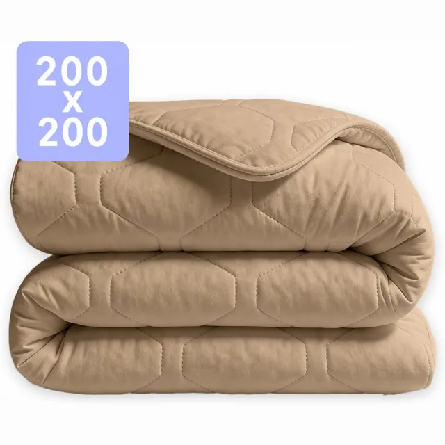 Happybed Dekbed zonder overtrek 200x200 - Puffy - Wasbaar dekbed - Dekbed zonder hoes - Hoesloos Dekbed - Taupe