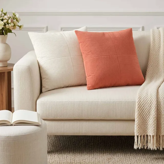 vidaXL Kussensloop 6 st ALMELO Rood-oranje 55 x 55 cm corduroy