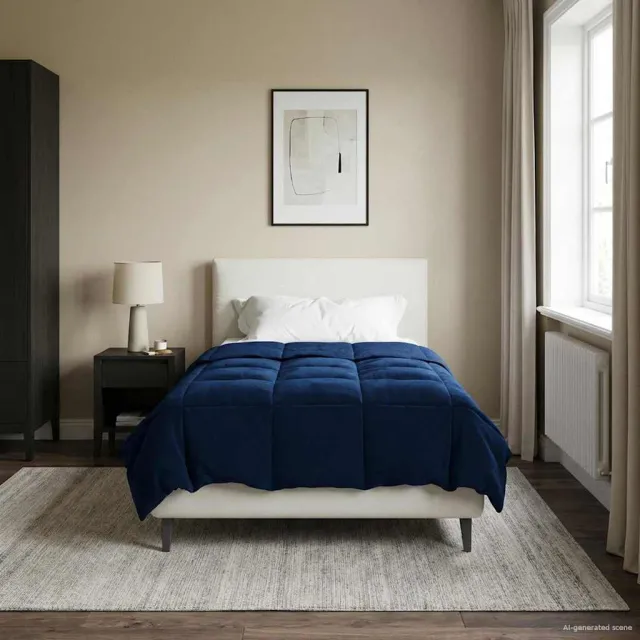vidaXL Vol jaar dekbed 135 x 200 cm Microfiber (100% polyester) Blauw
