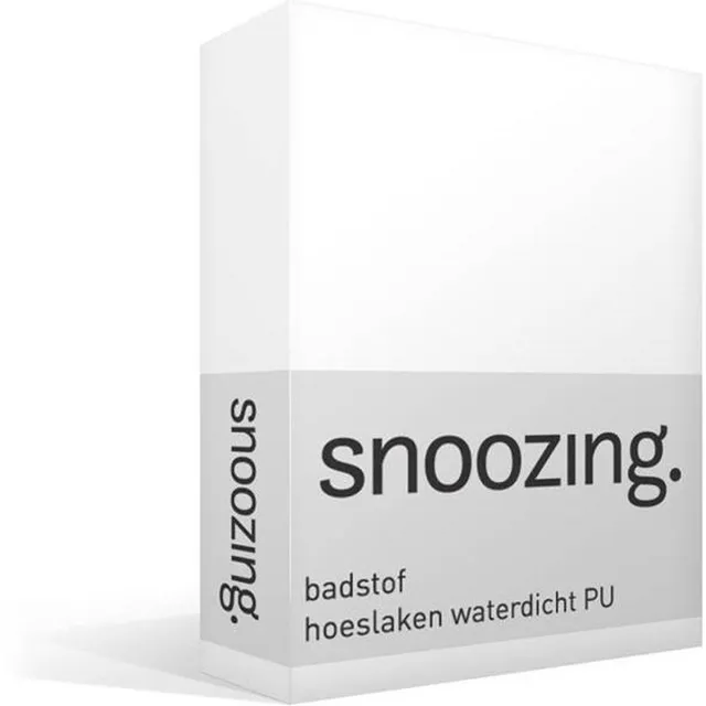 Snoozing badstof - Waterdicht PU - Hoeslaken - Eenpersoons - 80x220 cm - Wit