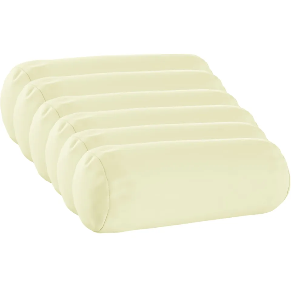 vidaXL Kussensloop 6 st HEERLEN Crèmekleurig Dia. 15 x 40 cm Polyester