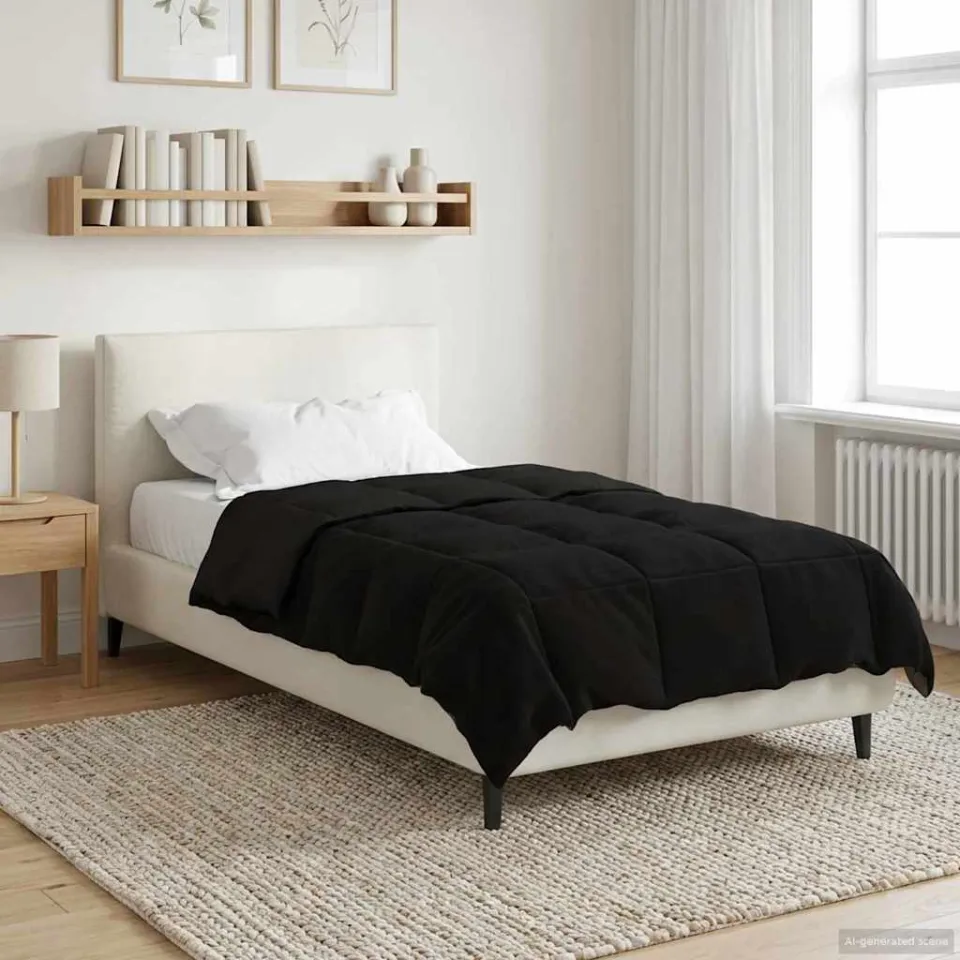 vidaXL Zomer Dekbed 140 x 220 cm Zomer 200 GSM Microvezel Zwart, foto 4