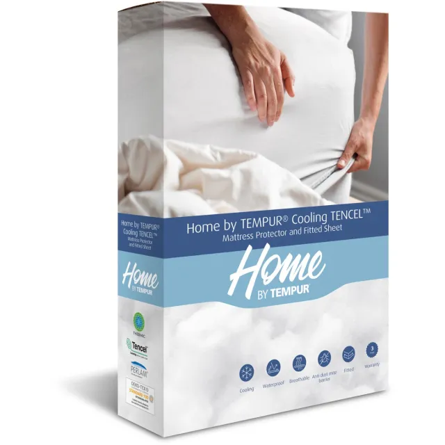 TEMPUR Matrasbeschermer - 140 x 200 x 25 cm - Waterdicht – Verkoelend - Anti huisstofmijt - Anti Allergie - Cooling TENCEL Wit