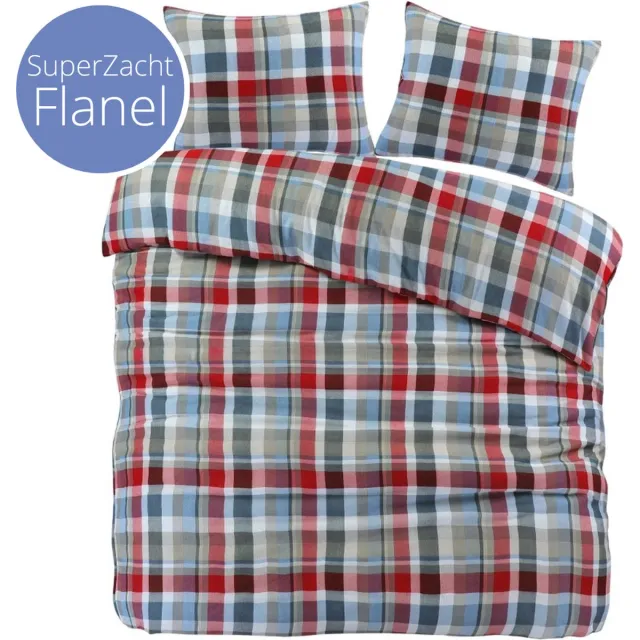 Droomtextiel Flanel Dekbedovertrek Bazel - 200x200/220 cm - Super Zacht